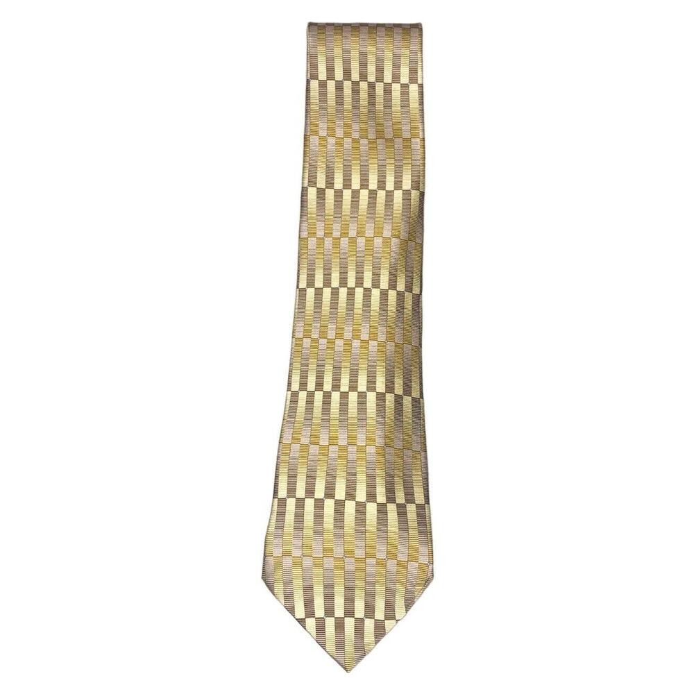 Ziggurat by Mulberry Neckwear, Neck Tie, Yellow Gold. 60" Long 4" Wide